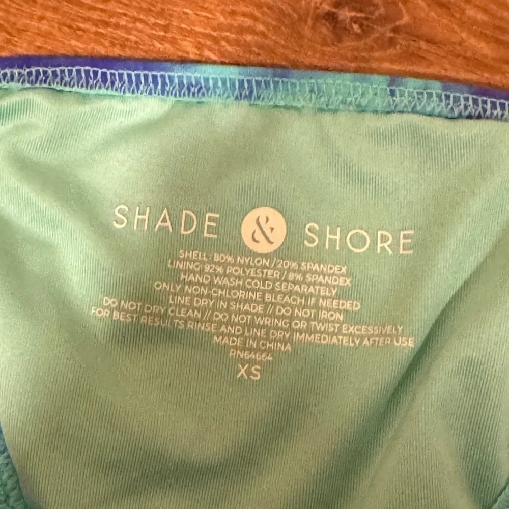 Shade and Shore blue, aqua, and pink bathing suit bottoms​​​​​​​​